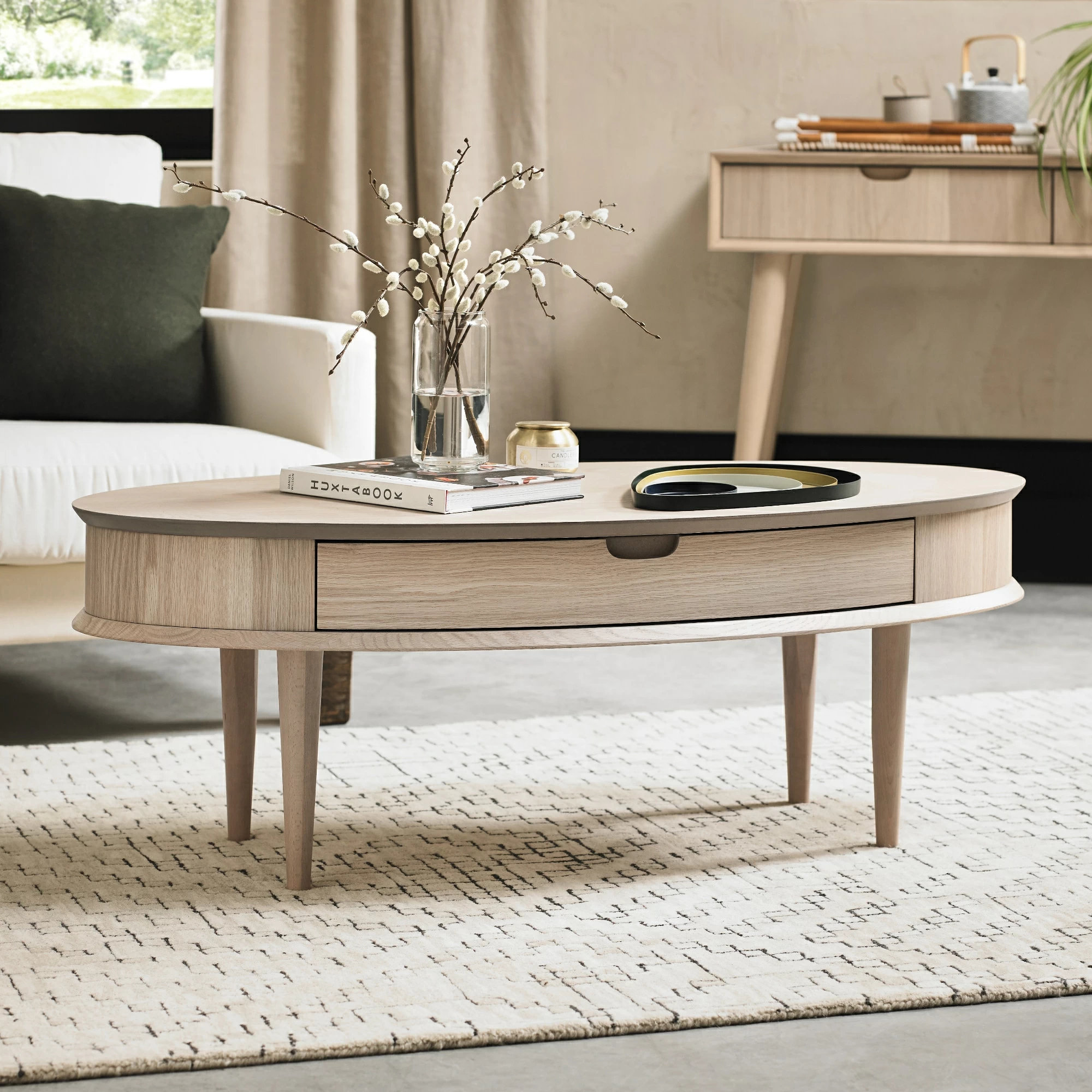 Scandi oak 2024 side table