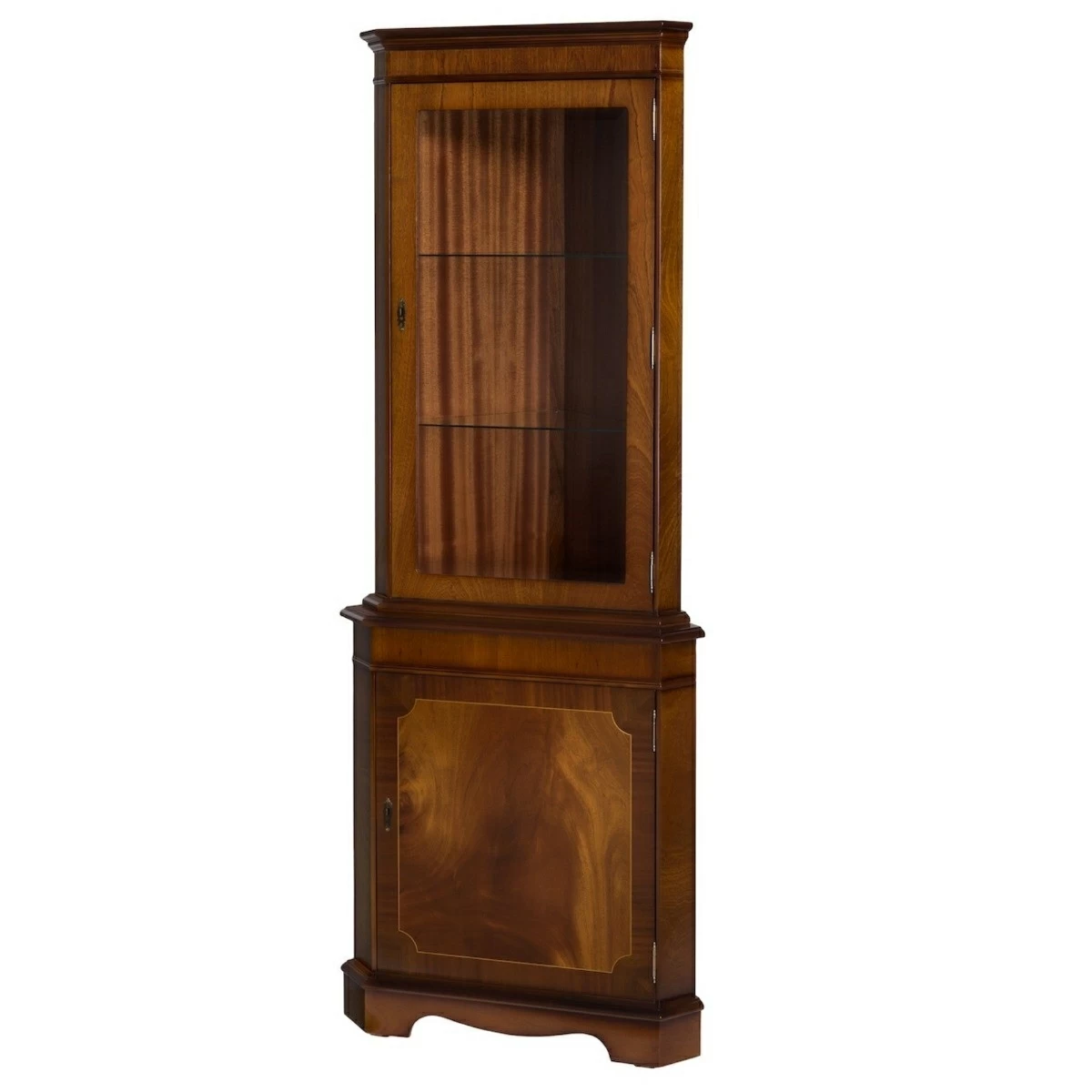 Antique corner display deals cabinet