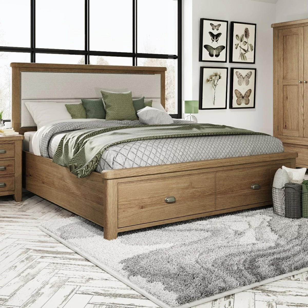 King size storage bed on sale frame with headboard