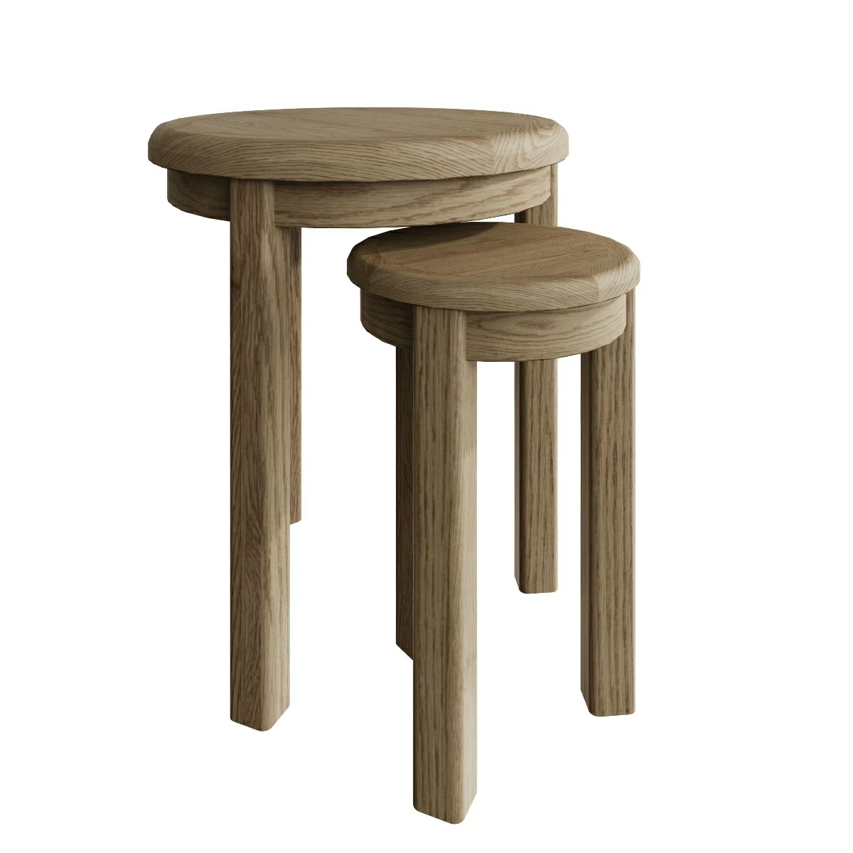 Round oak nest store of tables