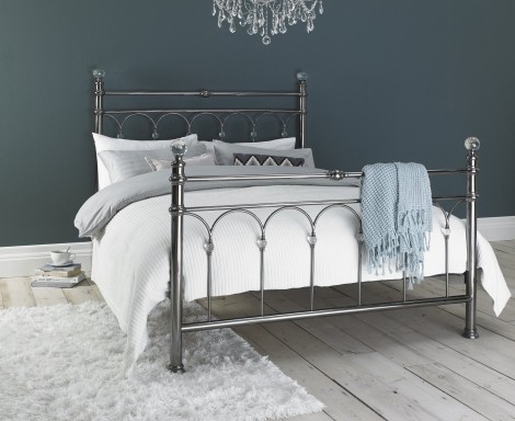 Krystal - Antique Nickel - 135cm 4'6" Double - Metal Bedstead