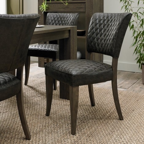 Logan - Fumed Oak - Upholstered Chair - Old West Vintage (Pair) - Tapered Legs