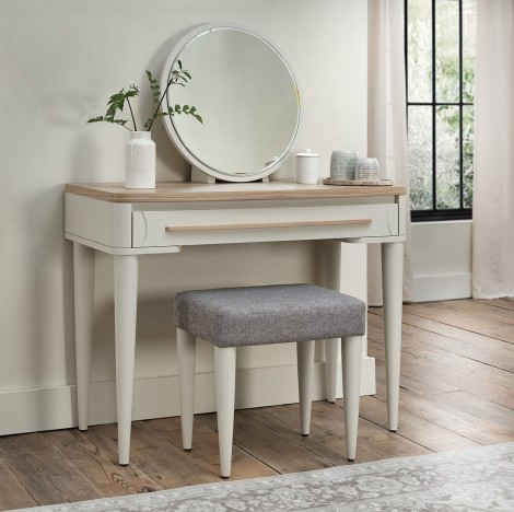 Larsen - Scandi Oak Top 1 Drawer Dressing Table - Soft Grey Painted Finish