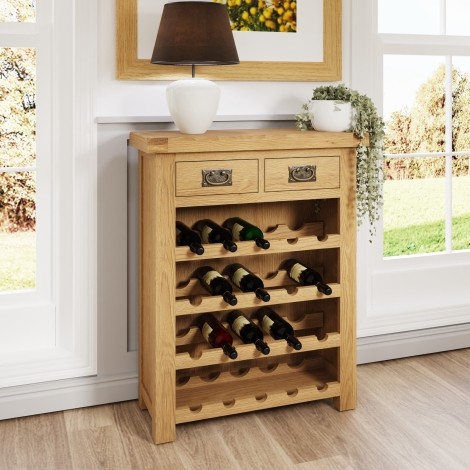 Colton Medium Oak -  Small Wine Rack