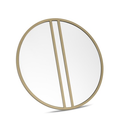 Chevron - Satin - Brass - Round - Wall Mirror