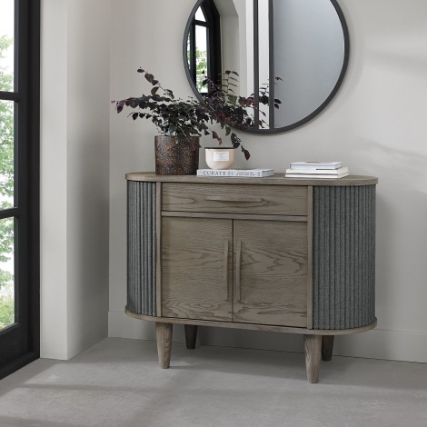 Monroe - Silver Grey - Narrow Sideboard - Turned Tapering Legs 