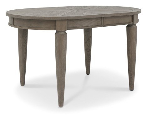 Monroe - Silver Grey - Oval - 4-6 Seat Extending Dining Table - Turned Tapering Legs 