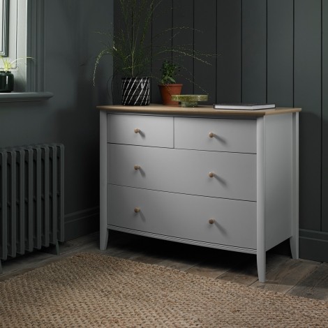 Whitby - Scandi Oak & Warm Grey - 2+2 Drawer Chest - Scandinavian Style