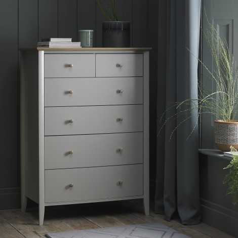 Whitby - Scandi Oak & Warm Grey - 4+2 Drawer Chest - Scandinavian Style