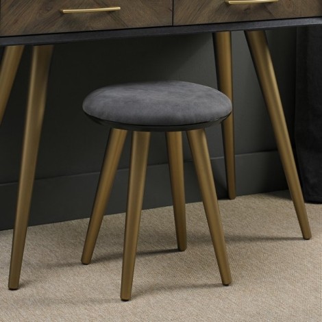 Sienna - Fumed Oak - Peppercorn - Dressing Table Stool - Conical Shaped Legs