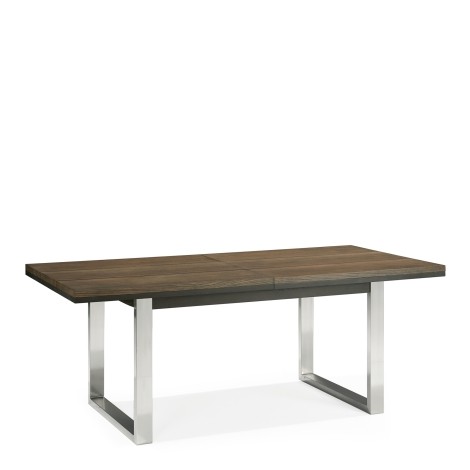 Tivoli - Dark Oak - 6-8 Rectangular Dining Table - Satin Nickel Metal Frame