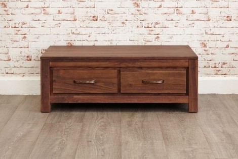 Mayan -  Walnut -  Low Four Drawer Coffee Table - CWC08B