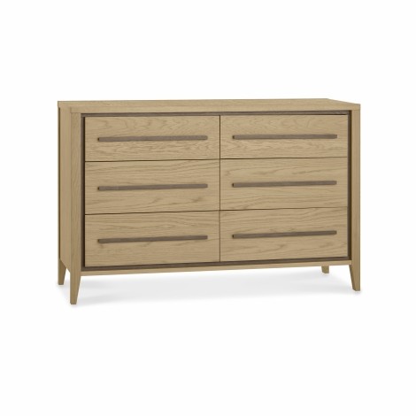 Rimini - Aged Oak & Weathered Oak - 6 Drawer Chest - Tapering Legs