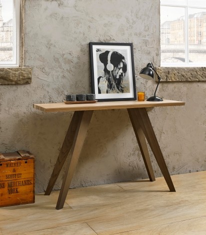 Cadell - Aged & Weathered Oak - Console Table - Tapered Legs