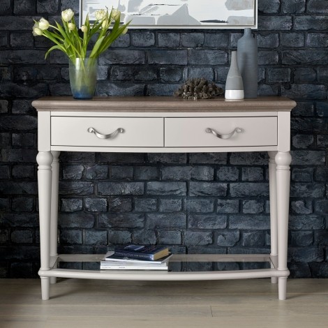 Montreux - Grey Washed Oak & Soft Grey - Console Table - Turned Legs