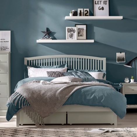 Ashby - Soft Grey - 135cm 4'6" Double Slatted Bedstead - Painted Finish