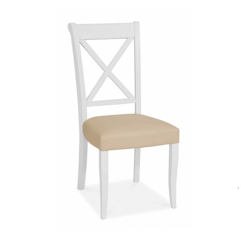 Hampstead Two Tone - X Back Dining Chair - Ivory Bonded Leather - Pair