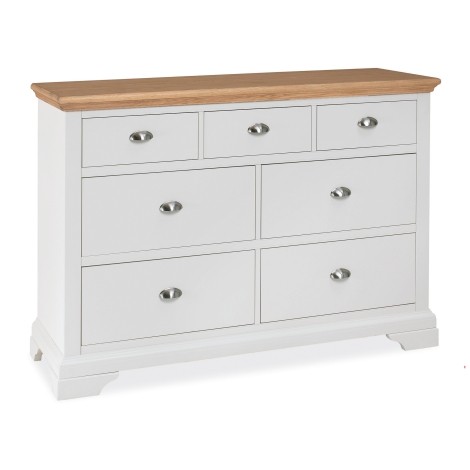 Hampstead Two Tone - 3+4 Drawer Chest - Natural Oak Top - Ivory Painted Wooden Base