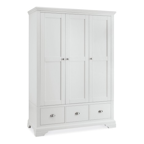 Hampstead White - Triple Wardrobe - 3 Door 3 Drawer - Painted Finish