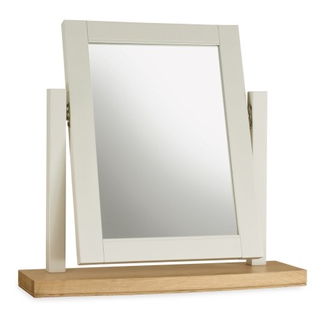 Hampstead Two Tone - Vanity / Dressing Table Mirror - Soft Grey Painted Finish - Pale Oak Base