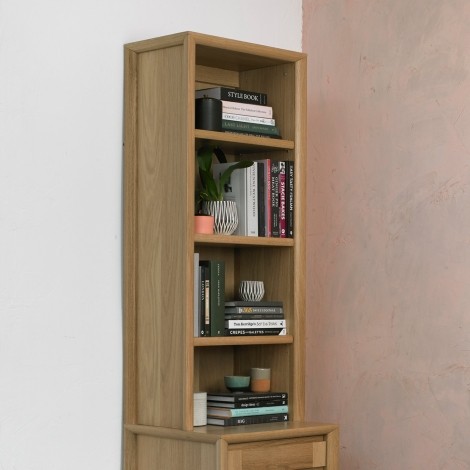 Bergen - Oak - 3 Open Shelves - Narrow Top Unit