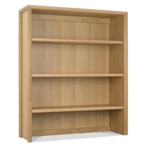 Bergen - Oak - 3 Open Shelves - Wide Top Unit - Curved Tapering Legs