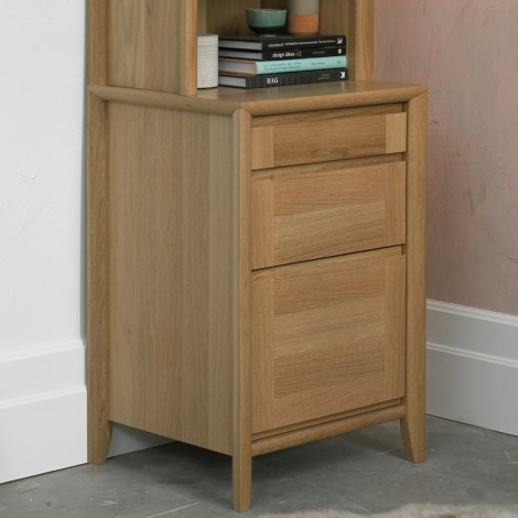 Bergen - Oak - 3 Drawer - Filing Cabinet - Curved Tapering Legs