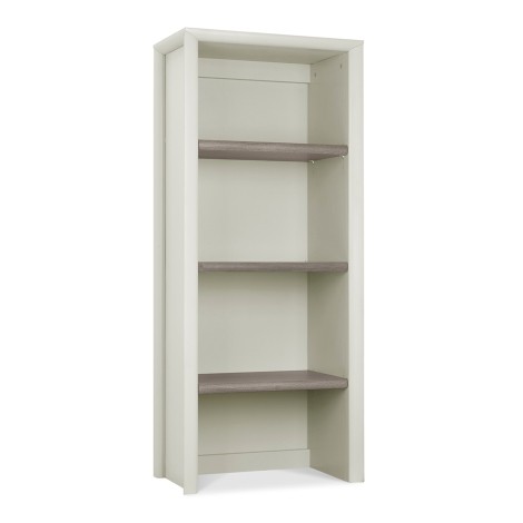 Bergen - Grey Washed Oak - 3 Open Shelves - Narrow Top Unit - Soft Grey Pigment Frame