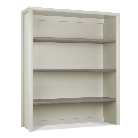 Bergen - Grey Washed Oak Top - 3 Open Shelves - Wide Top Unit - Soft Grey Pigment Frame