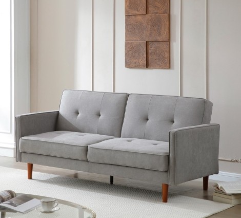 Slumber Linen Effect Grey 3 Seater Sofa Bed