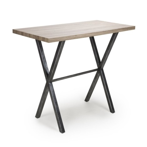 Brevik - Bar Table - Industrial Style - 120cm - With Black Metal Frame