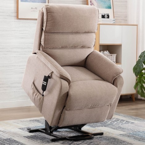 GFA - Valencia - Lisbon Wheat - Fabric - Dual Motor - Lift and Riser Recliner Chair
