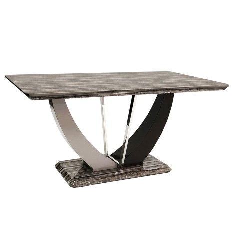 Atlantis Brown Marble Effect 160m Dining Table with Abstract Base