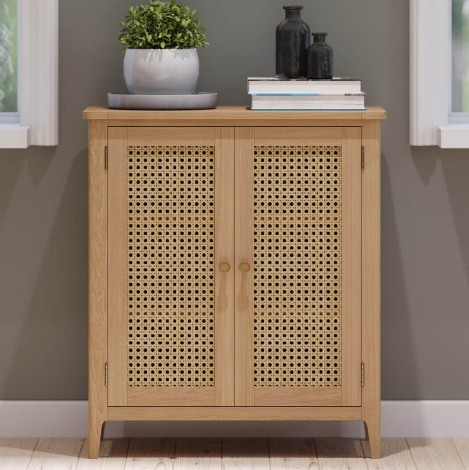 Hanford -  Natural Oak 2 Door Cabinet With 2 Removable Shelves