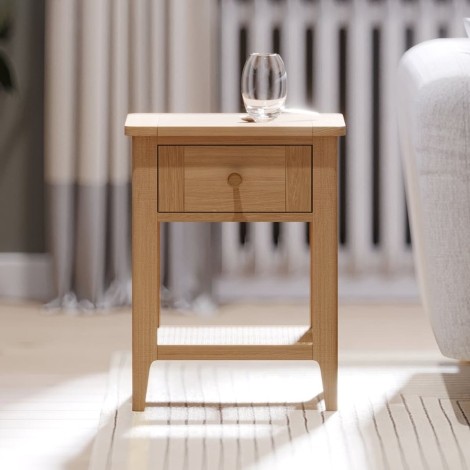 Hanford -  Natural Oak 1 Drawer Lamp Table