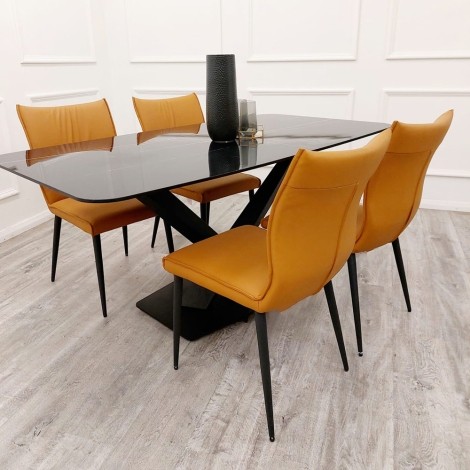 Apollo - Black Sintered Stone 160cm Dining Table