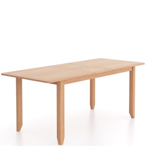 Arlena - Natural Oak Large Extending Dining Table 160 to 200cm/1.6 to 2.0m - Clean Lacquer Finish