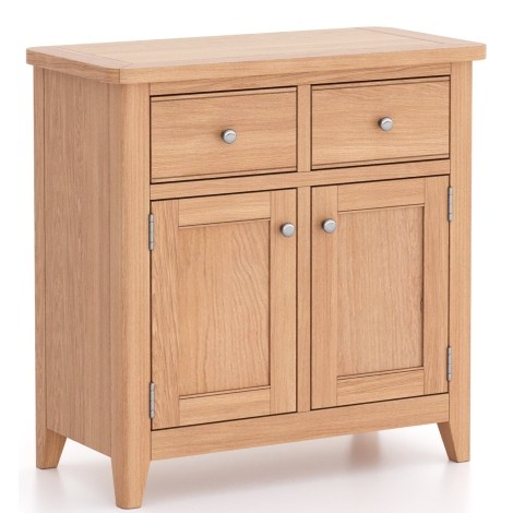 Arlena - Natural Oak 2 Door 2 Drawer Small Sideboard - Matte Lacquer Finish