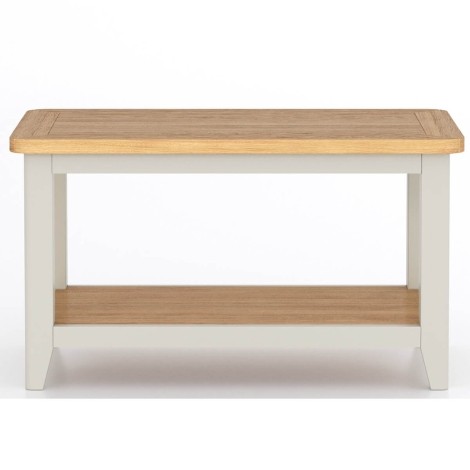 Arlena - Oak Top Coffee Table With Lower Shelf - Grey Painted Finish