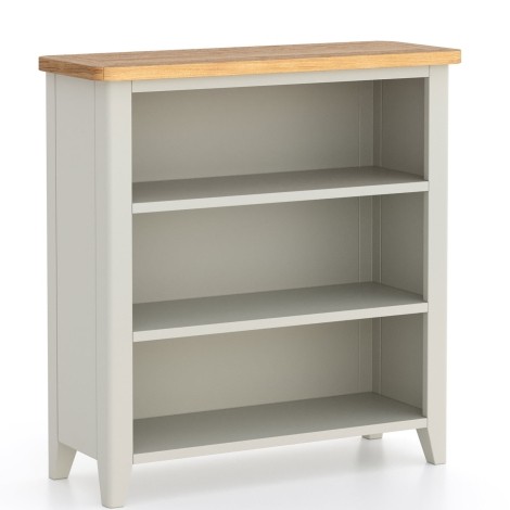 Arlena - Oak Top 3 Open Shelves Small Bookcase - Grey Painted Finish