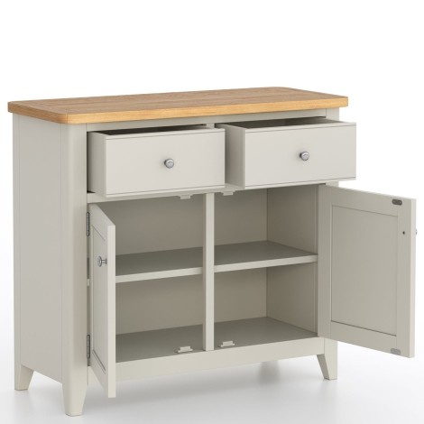 Arlena - Oak Top 2 Drawer Standard Sideboard - Grey Painted Finish