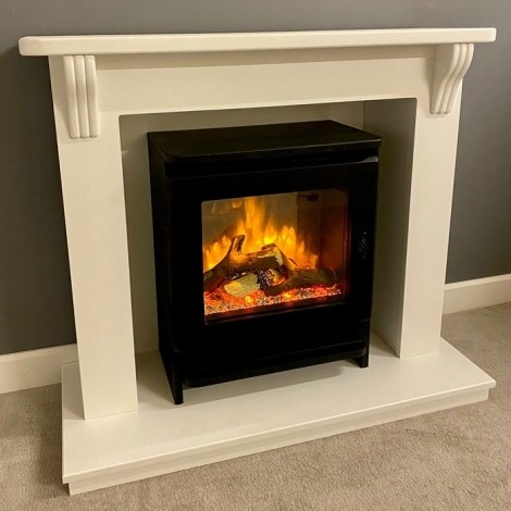 Ashby - White Electric Fire Stove Suite - 2kW