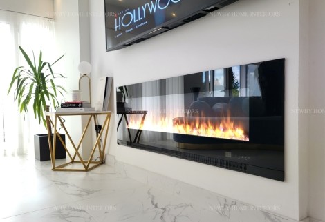 Aurora - Media Wall - Insert - Electric Fire - Black - 78"