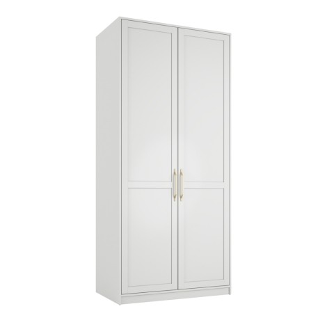 Austen - White Wood Extra Tall 2.2m 2 Door/ Double Shaker Style Wardrobe