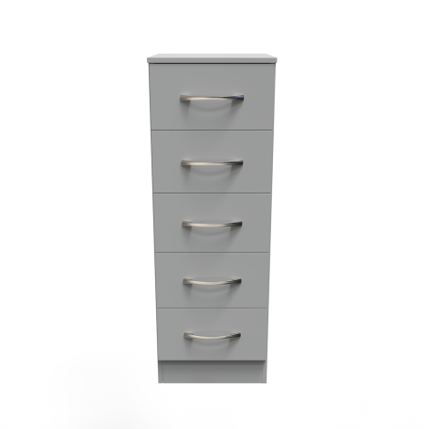 Avon - 5 Drawer - Chest - Tallboy - Dusk Grey Effect