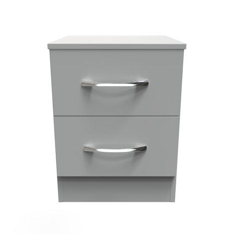 Avon - 2 Drawer - Bedside Cabinet - Dusk Grey Effect