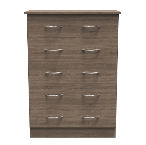 Avon - 5 Drawer - Wide Chest - Darkolino Finish