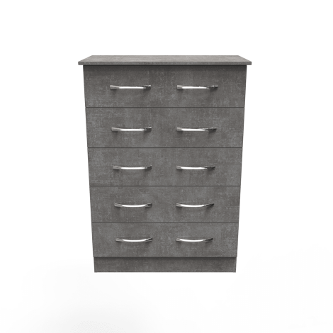 Avon - 5 Drawer - Wide Chest - Pewter Grey Finish