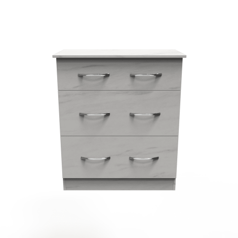 Avon - 3 Drawer - Deep Chest - White Marble Effect