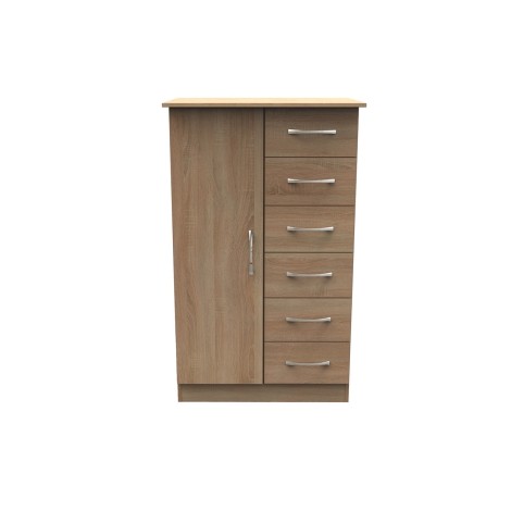 Avon - 1 Door 6 Drawer - Childs Robe - Bardolino Oak Finish